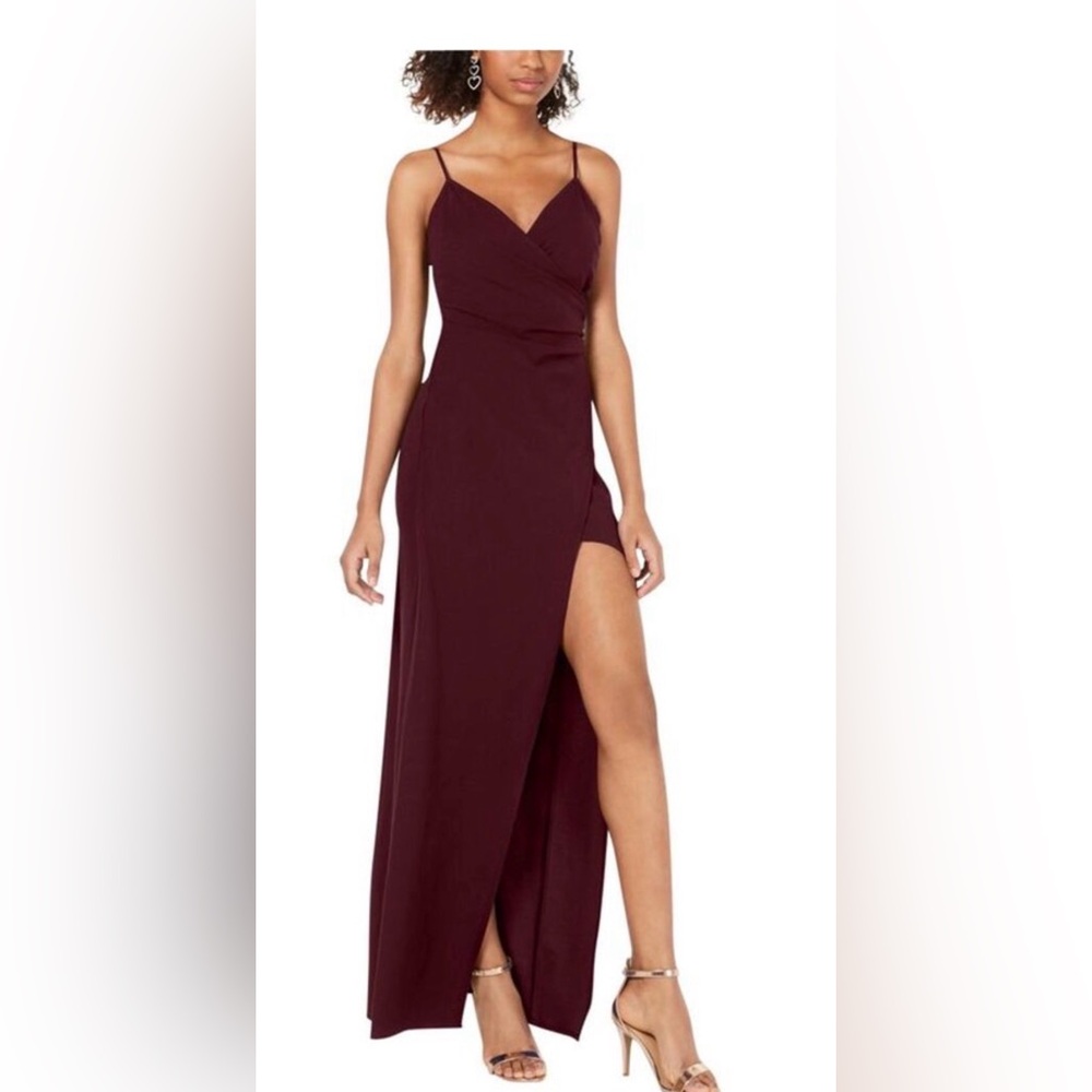 Emerald Sundae One Shoulder Burgundy Dress